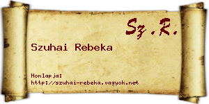 Szuhai Rebeka névjegykártya